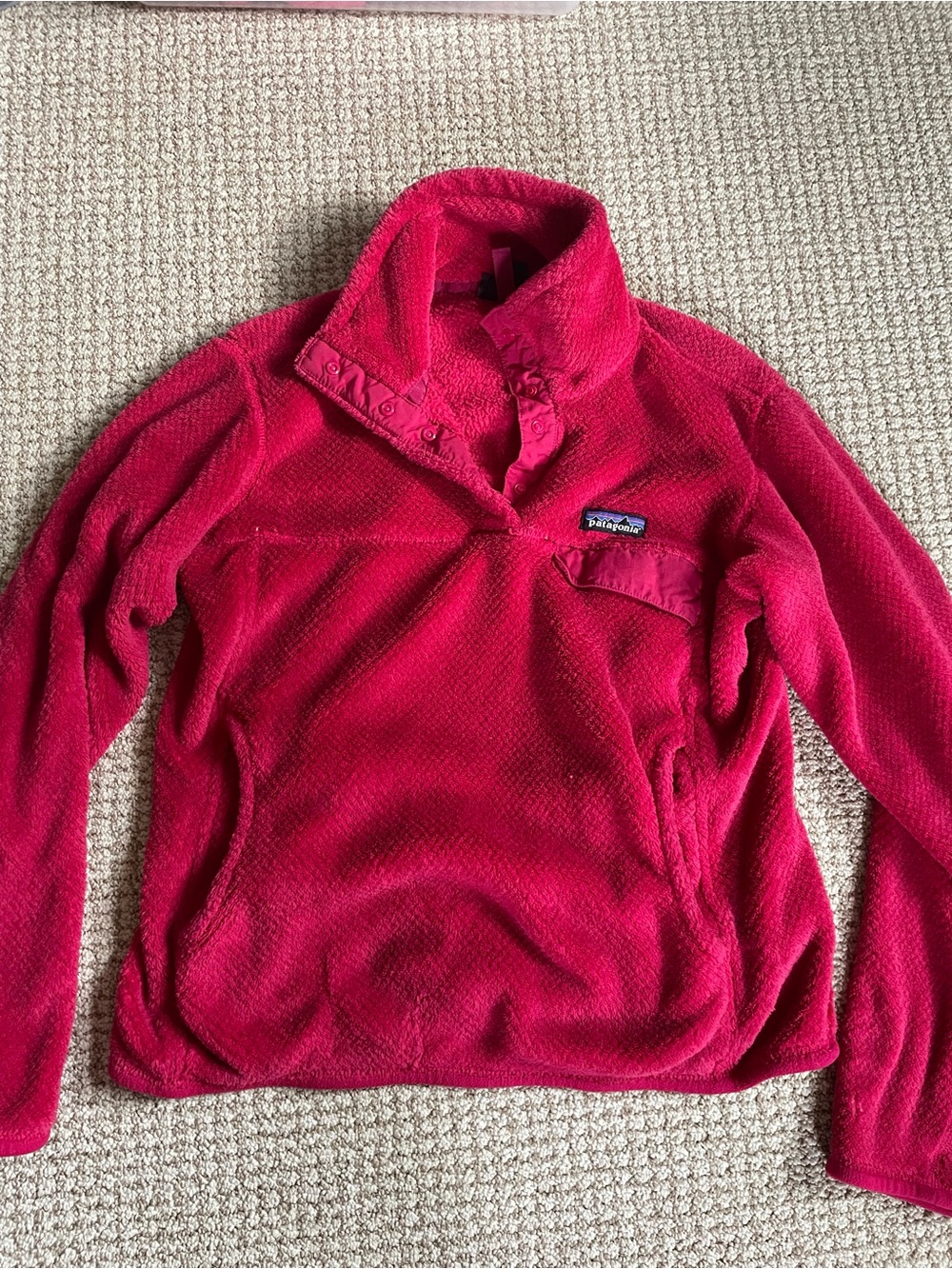 Patagonia Women's Bright Red Fleece Snap Pullover